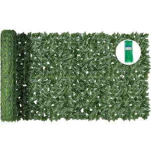 KASZOO Artificial Ivy Privacy Fence Screen - 160''(L) x 40''(W) Faux Greenery Wall Panels for Outdoor Privacy, Balcony, Patio, Backyard, Fence Decor, Realistic Green Leaves for Wall or Garden Use