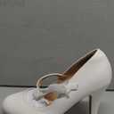 DREAM PAIRS Women's Pumps Close Toe Classic High Heels Round Toe Comfortable Low Platform Mary Jane Dress Shoes(Color White, Size 7.5)