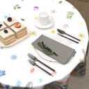 Sweetshow Easter Bunny Eggs Table Cloth Round Colorful Flower Leaves Tablecloth 60 Inch Decor Washable Stain and Wrinkle Spring Floral Round Table Cover for Dining Picnic