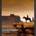 A PLUS MAX 22x30 Picture Frame, Black Engineered Wood Frame for 22 x 30 Inch Picture Poster Photo, Light Weight 22 by 30 Frame with Wood-grain for Wall - 1 Pack/Black/22 x30