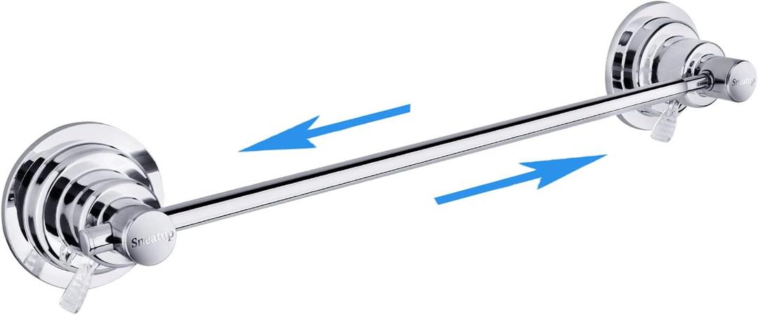 Sneatup Suction Cup Extendable 17-29" Stainless Steel Towel Bar (Chrome Plating)