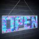 LED Open Sign for Business - Flashing RGB 15"x 5" With Remote Control, 13 Scene Modes, Adjustable Brightness for Party Bar Salon