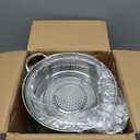 10 Quart Large Stock Pot with Steamer and Glass Lid, Stainless Steel Mirror Polished Stockpot Soup Pot for Cooking, Silver, Dishwasher Safe