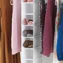 Whitmor Hanging Shoe Organizer, 8 Shelves-Hanging Closet Organizer, Hanging Shoe Rack for Small Closet, Hanging Shelves for Storage Shoes Clothes 11.5" D x 5.5" W x 41" H, White