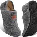 ATHMILE House Slippers for Women Men Indoor Barefoot Slippers Socks Furry Slip on House Shoes Cozy Comfy for Home Bedroom Travel Yoga (12-13 Women/11-12 Men, Dark Grey)