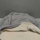 Furhaven 26" Round Orthopedic Dog Bed for Medium/Small Dogs w/ Removable Washable Cover, For Dogs Up to 30 lbs - Sherpa & Suede Snuggery - Gray, 26-inch