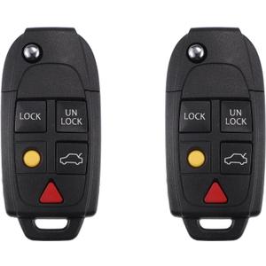 X AUTOHAUX 2 Set 315MHz Keyless Entry Remote Ignition Transponder Key Fob 5 Buttons for Volvo XC90 2004-2014 for Volvo XC70 2004-2007 2pcs