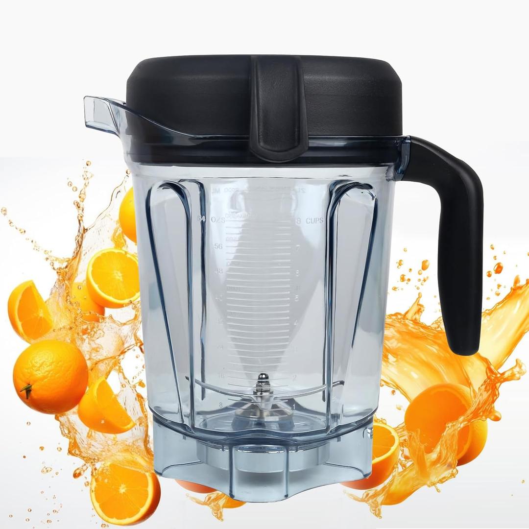 For Vitamix Blender Pitcher 64oz Low-Profile Replacement, Compatible with Vitamix 750, 5200, 5000, 6300, 7500, A3500, vm0102, vm0103, vm0197, E310, Classic, Container Jar Cup