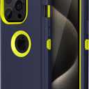 Jiunai for iPhone 15 Pro Max Case Heavy Duty Drop Shockproof Protection Screenless Dual Layer Sports Rugged Bumper Dust Proof Cell Phone Case for iPhone 15 Pro Max 6.7'' 2023 Released - Blue