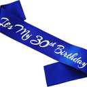 3 x It's My 30th Birthday Sash, Royal Blue Birthday Sash for 30th Bday Party Supplies, Gifts for Women or Men Bday Party Favors