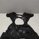 NRTHYE Women Sexy Mesh See Through Lace Jumpsuits Short Sleeve Backless Cut Out Rompers Club Outfits (Small, 00black)