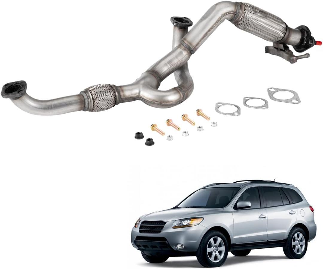 Front Flex Exhaust Pipe for 2007-2009 Hyundai Santa Fe GLS 2.7L HS01F | Stainless Steel Exhaust Flex Pipe Replacement OE#28610-0W350