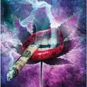 Marijuana Lips 5D Diamond Art Painting by Number Kits for Adults DIY Paint with Round Full Drill Diamond Gems Painting Art Craft for Home Wall Decor 11.8x15.8inch(1), 12x16 Inches