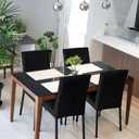 Stretch Dining Room Chair Covers Set of 6, Removable Washable Chair Covers for Dining Chairs,Dining Room, Hotel, Ceremony (Large-6 Pcs, .Black)