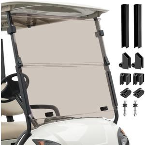 CLUBRALLY Golf Cart Windshield,Compatible with 2007-2016 Yamaha G29/Drive Gas & Electric Models,Includes Duty Hinges,Anti-UV & Impact Resistant,Windshield Replacement with Mounting Hardware