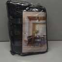 TWODRAPES Pinch Pleated Black Linen Curtains 96 Inches Long for Living Room Bedroom Light Filtering Boho Window Drape 96 Inch 2 Panels with Hooks Rings 8ft Black Sliding Glass Door Semi Sheer Curtain