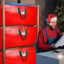 2 x KRYSTY Christmas Tree Storage Bag - Fits Up to 7.5 Foot Xmas Holiday Tree, Zippered Bag, Carry Handles, Durable Waterproof Material, Protects Against Dust and Moisture, Red