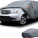 Waterproof Honda Pilot(2002-2026) Car Cover with Breathable Vents, [2026 Upgrade] Premium Covers with Cotton Liner and Zipper Door, Sun Rain Snow Dust Uv Protection.(Gift with Towel)