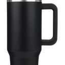 Konokyo 40oz Tumbler with Handle, Insulated Water Bottle Stainless Steel Vacuum Cup Reusable Travel Mug, Black