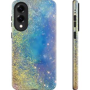 Esdot for Samsung Galaxy S25 Edge Case - Wireless Charging Compatible – Dual-Layer Soft Silicone + Hard Shell - Wildflower Design - Protective Phone Cover for Women Girls - Stellar Nebula Glimmer