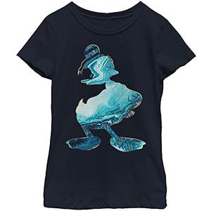 Disney Characters Poured Donald Art Girl's Solid Crew Tee, Small