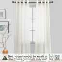 KOUFALL Grommet Linen Curtains 96 Inch Long 2 Panel Set, Thick Sheer Floor to Ceiling Curtain 8FT Length, Oil Rubbed Bronze Ring Top Curtains for Living Room Bedroom, Cream Ivory