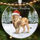 Lion Ornament - Lion Ornaments for Christmas Tree, Wildlife Christmas Ornaments - Woodland Animals Gifts for Women, Men - Acrylic Hanging Ornament 2025