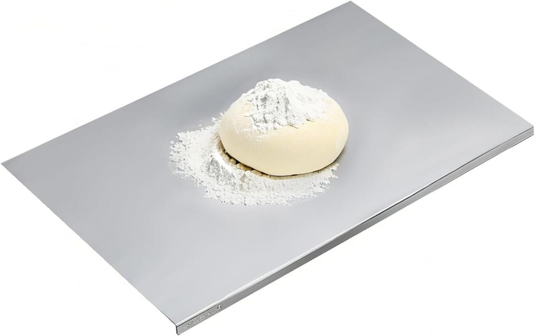 304 Stainless Steel Cutting Board – Stainless Steel Kitchen Chopping Boards Non-Slip, Dishwasher Safe – Ideal for Meat, Vegetables, Fruits, Bread & Baking – Commercial & Home Use (27.5 * 15.7in)