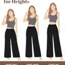 KICZOY Women Flowy Pants Drawstring Waist Wide Leg Palazzo Beach Pants Loose Fit with Pockets (Beige, XS)