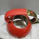 SUSTEAS Stove Top Whistling Tea Kettle - Food Grade Stainless Steel Teakettle Teapot with Cool Touch Ergonomic Handle, With 1 Silicone Pinch Mitt Included, 2.64 Quart(RED)