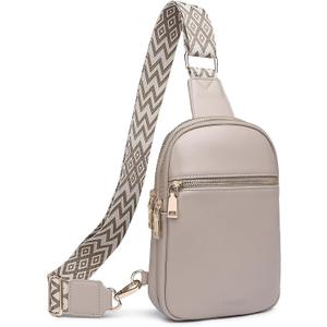 DIOMO Anti Theft Small Sling Bag for Women Crossbody Bag Trendy, RFID Fanny Packs Vegan Leather for Women Travel Belt Purse (1-Grey)