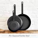 Merten & Storck Pre-Seasoned Carbon Steel 12 Frying Pan Skillet, Use on Induction, Stove and Grill, Durable, Even-Heating, for Searing, Grilling, Oven Use, and Campfire, Indoor/Outdoor
