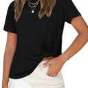 Womens Summer Crop Short Sleeve Tops Casual Crewneck Twist Front Tee T-Shirt 2026 Basic Trendy Outfits,SMall