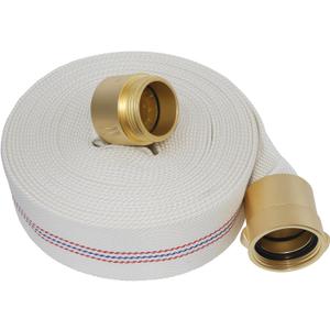 Upgraded Fire Hose 50 FT x 2" ID, M F NST/NH Brass Couplings, Single Jacket TPU, Working Pressure 430 PSI, Burst Pressure 1300 PSI, Indoor Fire, Home, Garden Fire Hose Irrigation