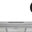 FIREGAS Under Cabinet Range Hood 36 inch with Ducted/Ductless Convertible, Slim Kitchen Stove Vent Hood, LED Light, 3 Speed Exhaust Fan, Reusable Aluminum Filter, Push Button,Charcoal Filter (Stainless Steel)