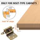 Antique Brass Inset Hinges for Kitchen Cabinet Door, 6 Pack (3 Pairs) Self Closing Hidden Kitchen Cabinet Hinge for Cabinet Doors