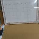 Monthly Dry Erase Calendar Whiteboard for Wall, 24" x 18" Magnetic White Board Calendar Board - Rustic Vintage Wooden Frame