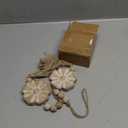 2pcs Carved Floral Tassels with Farmhouse Wood Beads - Multi-Functional Wall Decor Tray Home Decoration (Natural)
