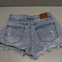 onlypuff Women Denim Shorts Ripped Mid Waisted Jean Shorts with Pockets (M)