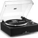 ANGELS HORN Bluetooth Vinyl Record Player - High-Fidelity 2-Speed Turntable with Built-in Speakers - Includes Phono Preamp & Magnetic AT-3600L Cartridge - Black Classic Edition