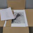 Evermagin 6 Tier Tree Bookshelf with Light, Narrow Bookcase Tower, Tall Floor Standing Book Shelf Organizer with Storage Cabinet for Living Room, Bedroom and Home Office, White