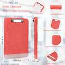 Glitter Clipboard with Storage,Storage Clipboard with Pen Holder,A4 Binder Clip Boards 8.5x11 with Low Profile Clip,Side Opening Sparkle Clipboards,Clipboards Folder for Office Supplies-Grapefruit Red