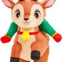 JUROSAICA Inflatable Reindeer Costume Adult Blow Up Deer Elk Animal Costumes Ride On Holiday Inflatable Halloween Christmas Costume For Women Men Party