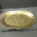 AVLA 6 Pack Plastic Serving Tray, Gold Serving Platter Set, Reusable Party Snack Serving Tray, Decorative Food Appetizer Platters for Dessert Table, Cupcake, Charcuterie, Cookies, 14" x 8.5", Large