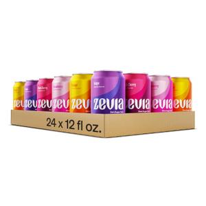 Zevia Zero Calorie Soda, Fruity Variety Pack, 12 Ounce Cans (Pack of 24), Best By 01/19/2025