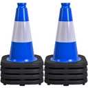 OrangeStar 12" Blue Traffic Cones 8-Pack Reflective Safety Cones with Heavy Duty Base for Sports Training, Parking Lots, Construction, Indoor & Outdoor Use