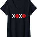 Womens Pickleball Valentine - Love Pickleball II V-Neck T-Shirt, XL