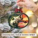 2 x Gone Fishing Christmas Ornament 2025 - Wooden Fish Ornaments for Christmas Tree, Fishing Gifts for Men, Dad, Husband, Grandpa - Fisherman Christmas Decoration, Outdoor Sports Gift Ideas