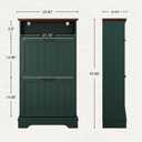 Shoe Storage Cabinet with 2 Flip Drawers, 24" W Farmhouse Modern Hidden Shoes Rack Cabinet with Adjustable Shelves & Open Storage, Narrow Slim Shoe Organizer for Front Door Entrance, Entryway, Green