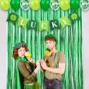 St Patrick's Day Decorations Kit, 37 Pcs Saint Patricks Day Shamrock Decorations Foil Fringe Curtains, Tissue Poms, Paper Fan, Lucky Banner, Foil Balloons Decor for Home Party Supplies